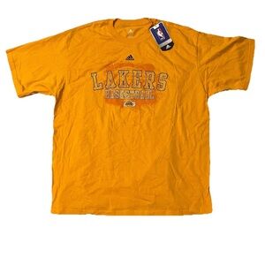 NWT NBA Los Angeles Lakers Yellow/Purple Adidas Short Sleeve T Shirt Size XXL